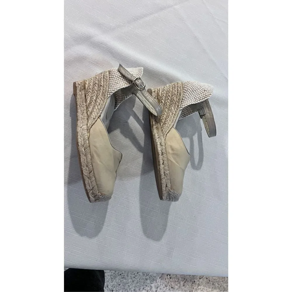 IISE JACOBSEN TAN ESPADRILLES WEDGE HEELS WOMENS SIZE 7